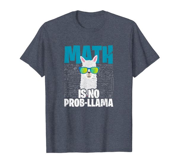 

math is no prob-llama tshirt i math teacher llama shirt, White;black