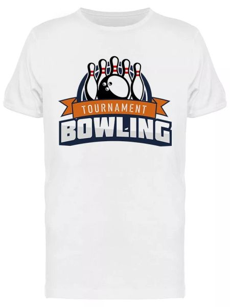 

tournament bowling logo design tee men's -image by shutterstock, White;black