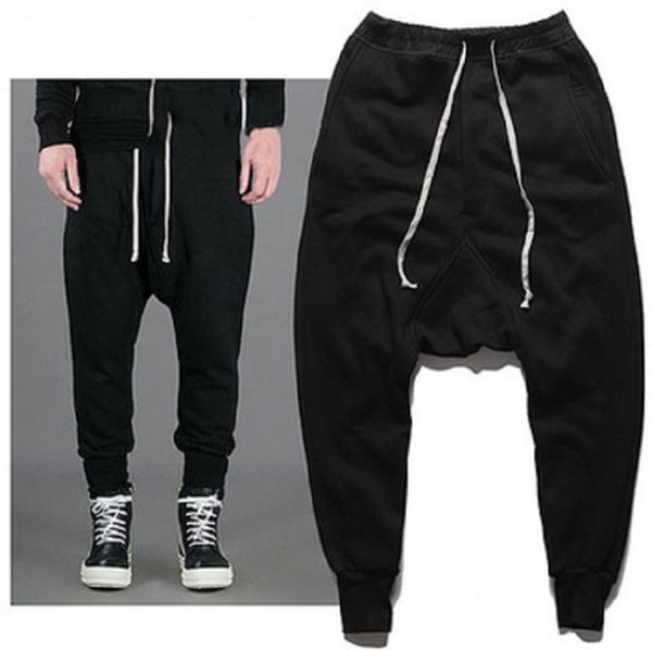 

spring autumn men's harem black full length hip hop pants streetwear toursers men size s-3xl