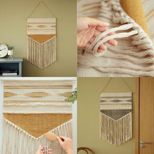 

tapestries 90cm boho hanging tapestry vintage fabric macrame decor watt-hour meter box cover el blanket home office wall