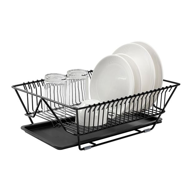 

Dish Drying Rack with Drainboard Drainer Kitchen ight Duty Countertop Utensi Organizer Storage for Home Back White 1-Tier