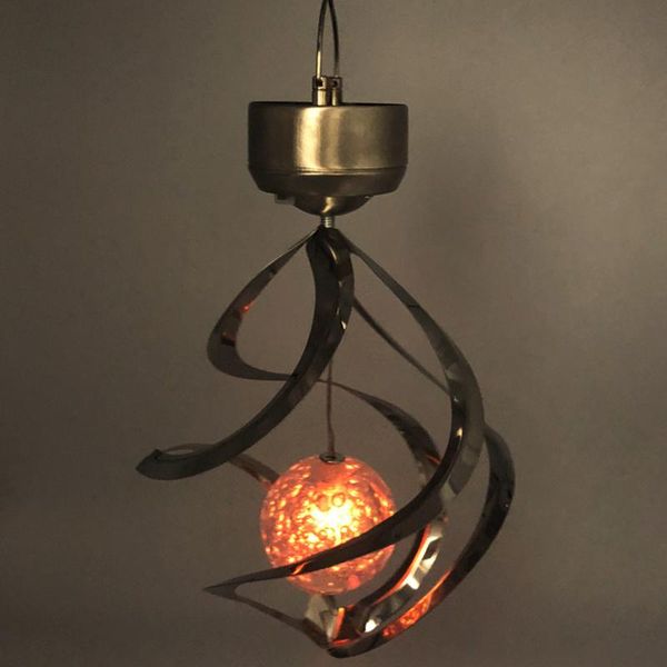 

garden decorations hanging solar lights dynamic rotating wind chime lamp decorative led color changing light pendant for outdoor js22