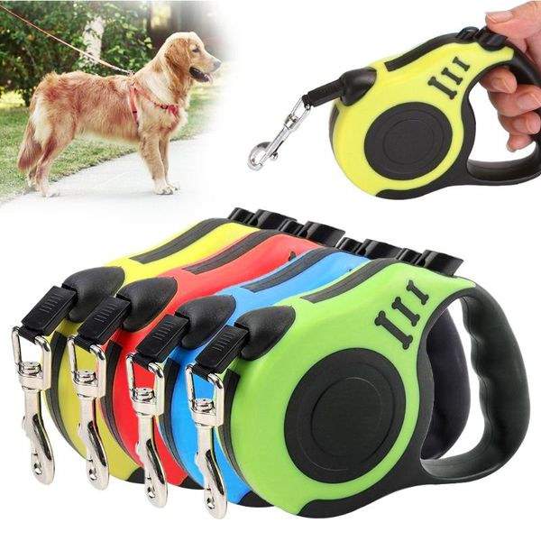 

3m/5m retractable pet dog leash automatic flexible dogs cat traction rope leashes for small medium supplies collars &