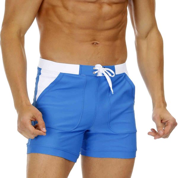 

men's shorts swimsuit boxer swimming trunks beach pants large size, White;black