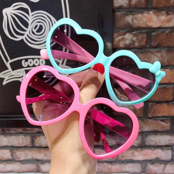 

children cartoon sunglasses sunshade anti ultraviolet girl baby love bow toy glasses, Blue