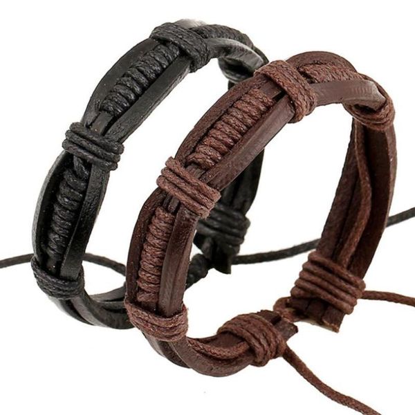 

link, chain friendship bracelet creative couple punk style student men and women leather accessories fashion, Black