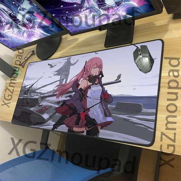

mouse pads & wrist rests xgz anime tank female soldier customized big game pad black seam girl frontline rubber anti-slip computer desk mat