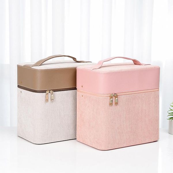 

large capacity cosmetic bag professinal solid color women multilayer travel makeup case beauty salon tattoos nail art tool bin bags & cases