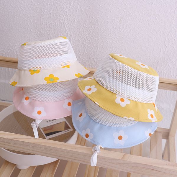 

children's summer baby sunscreen net hat, Yellow