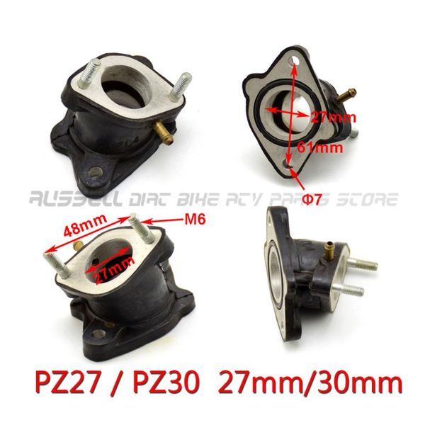 

motorcycle fuel system pz30 pz27 carb carbretor rubber adapter inlet intake manifold pipe for 200cc 250cc atv zongshen shineray hisun quad b