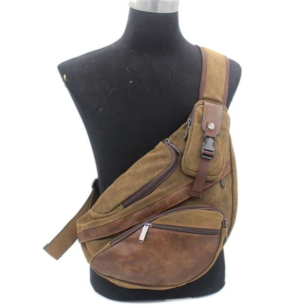 

men canvas sling chest daypack backpack travel high capacity brand famous cross body single rucksack shoulder bag 210929