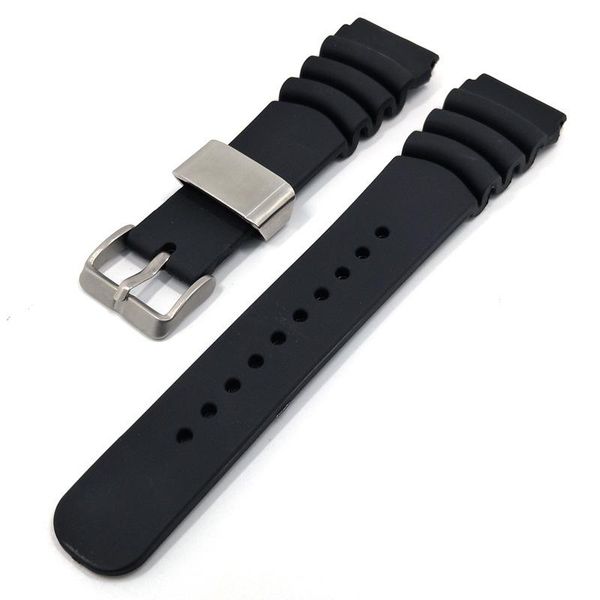 

watch bands watchband silicone rubber band men sports diving black strap for water ghost wristwatch belt accessories 22/24mm, Black;brown