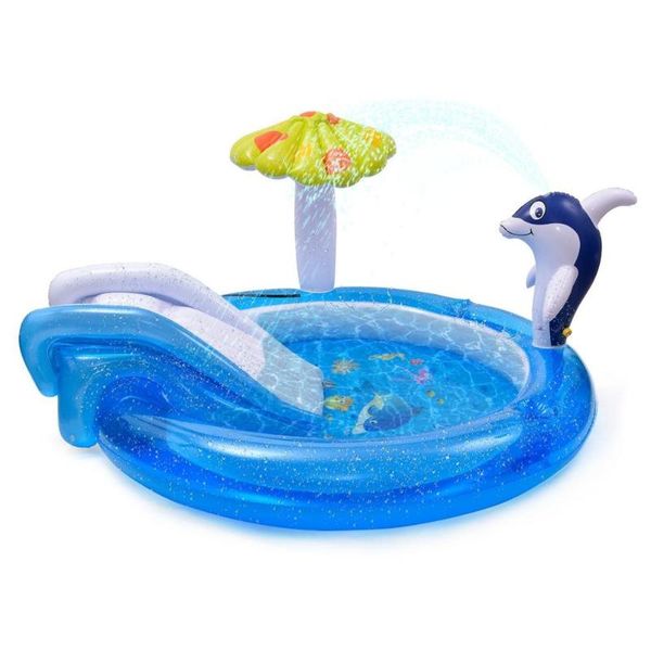 

pool & accessories summer children iatable swimming portable dolphin water fun slide outdoor toy