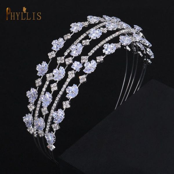 

hair clips & barrettes a371 bling zircon hairband wedding accessories for women bride bridesimaids tiara headwear luxury princess headdress, Golden;silver