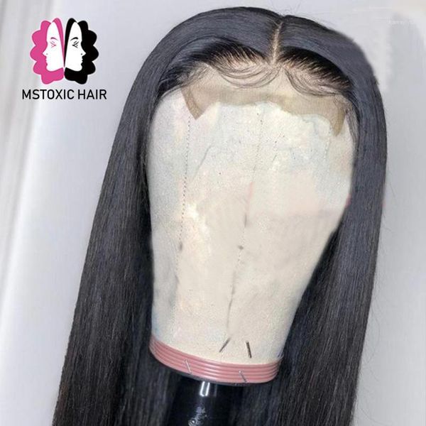 

mstoxic brazilian straight closure wig 6x6 lace clsoure front human hair wigs with baby remy1, Black;brown