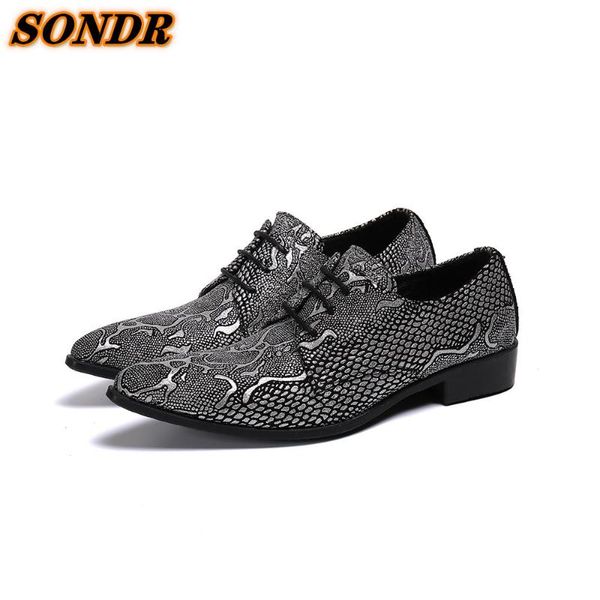 

dress shoes zapatos de hombre men genuine leather designer snake skin formal oxford for wedding pointed toe lace up, Black