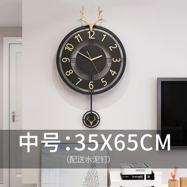 

wall clocks luxury metal clock modern creative nordic mute retro pendulum antlers huge zegar scienny home decor ad50hd