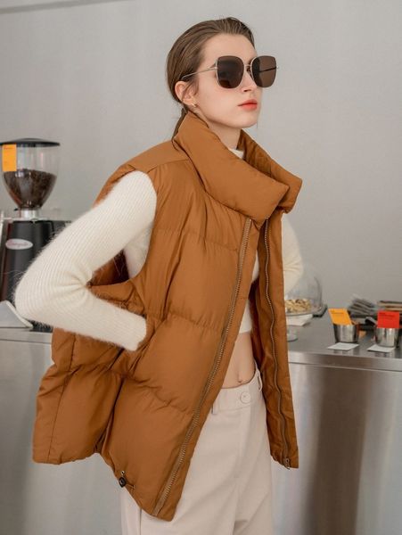 

coldbreak high neck puffer coat vest t15c#, Black