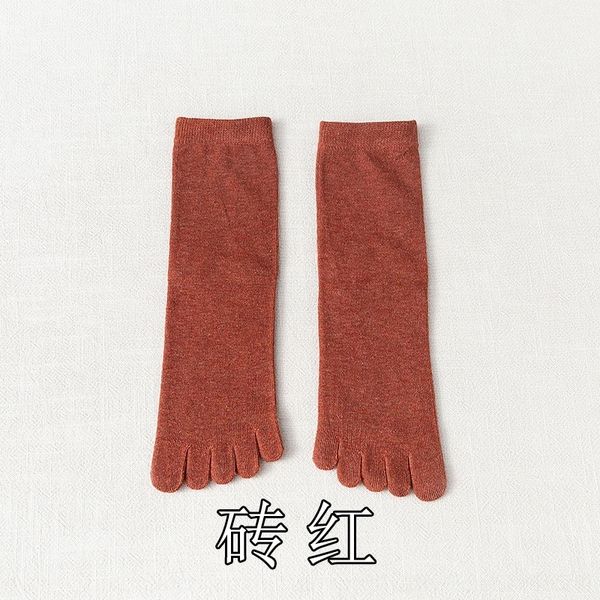

s6zx spring and summer toenail nail cotton split men's solid men's socks color versatile five finger personality split toe socks f, Black