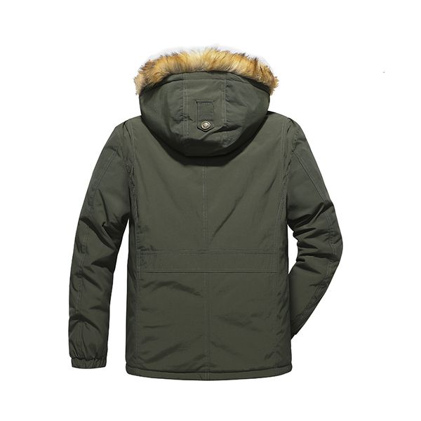 

men's jackets casual winter fur collar warm coat s outdoor waterproof multi-pockets cargo fleece windbreakers asdc, Black;brown