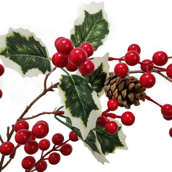 

decorative flowers & wreaths 195cm christmas decor berry simulation rattan artificial plant leaf vine wall hanging wreath home wedding festi