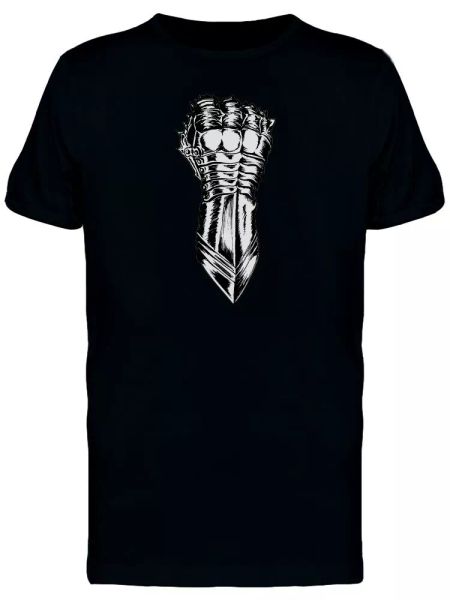 

medieval steel gauntlet sketch men's tee -image by shutterstock, White;black
