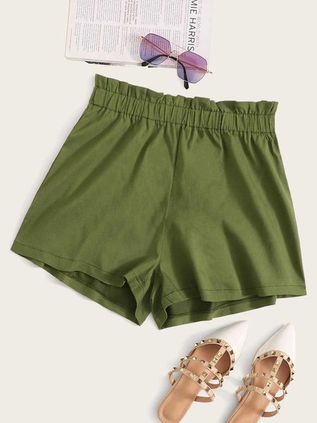 

shorts large army green baggy straight pants women's, White;black