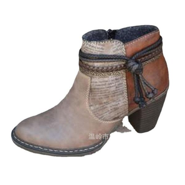 

boots plus winter casual women pumps warm ankle waterproof high heels snow shoes fashion all-match personality trend and durable, Black