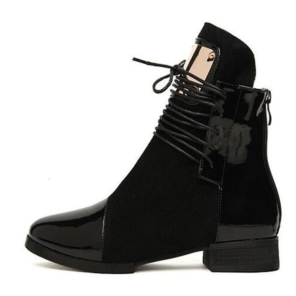 

dress shoes bota feminina couro nubota com cadarço metal, calçado curto tamanho grande sxq0812 m4iu, Black