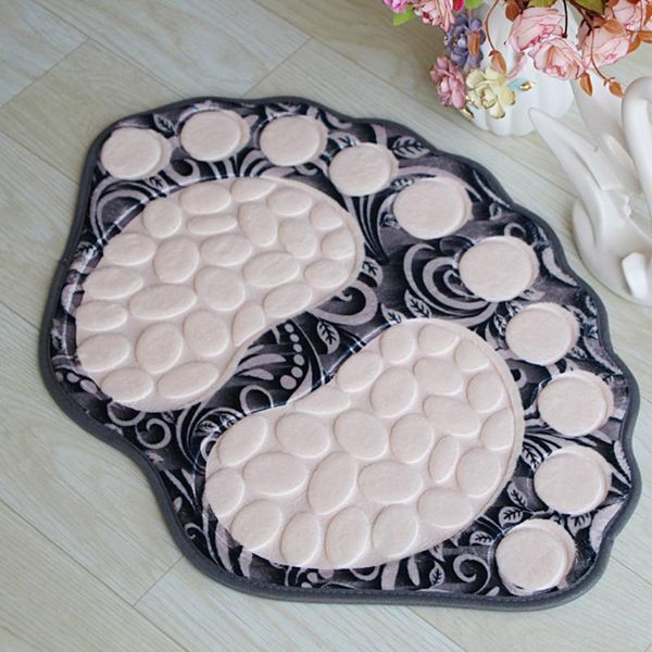 

carpets 40*60cm bathroom rug bath pad microfiber mats foot print non-slip carpet mat toilet tapete banheiro
