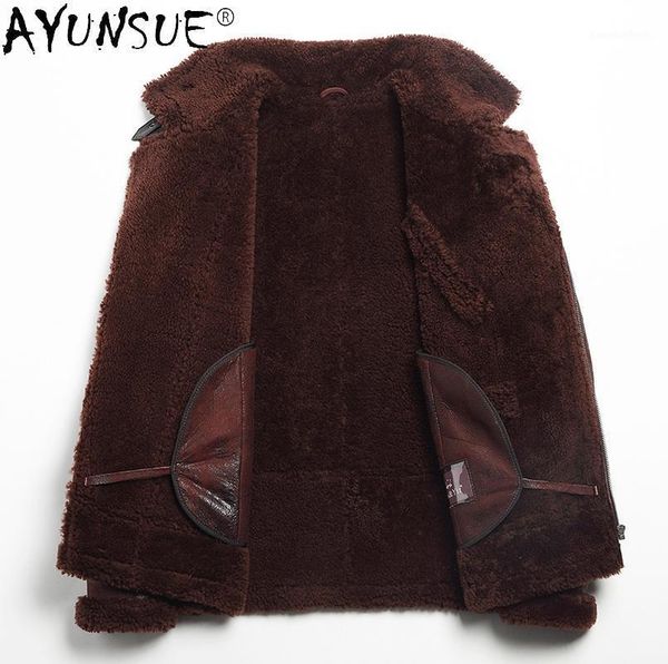 

men's leather & faux akoosun winter jacket men 2021 autumn coat male motorcycle clothing real sheepskin clothes chaqueta hombre lxr527, Black