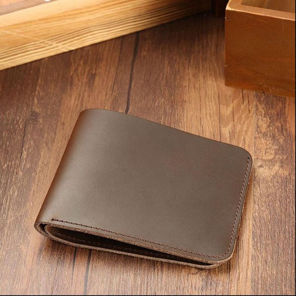 

handmade vintage leather purse for men slim small carteira masculina couro cartera hombre portomonee, Red;black