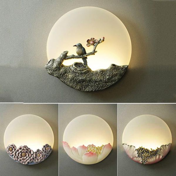 

wall lamp 10w chinese led living room el bedroom bedside corridor aisle stair teahouse light bird flower