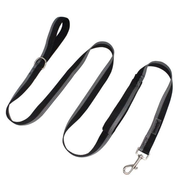 

dog collars & leashes heavy duty leash 2 padded handle strong and durable nylon reflective belt dogs pet training lead for medium large