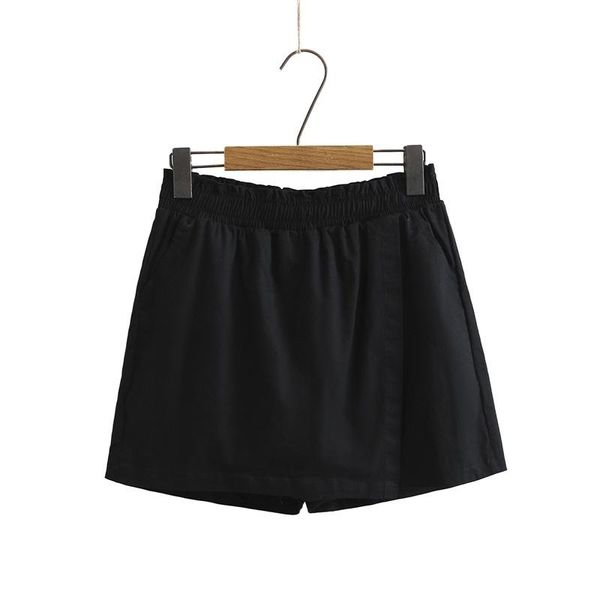 

women's shorts plus size xl-4xl simple sportswear elastic waist straight culottes, White;black