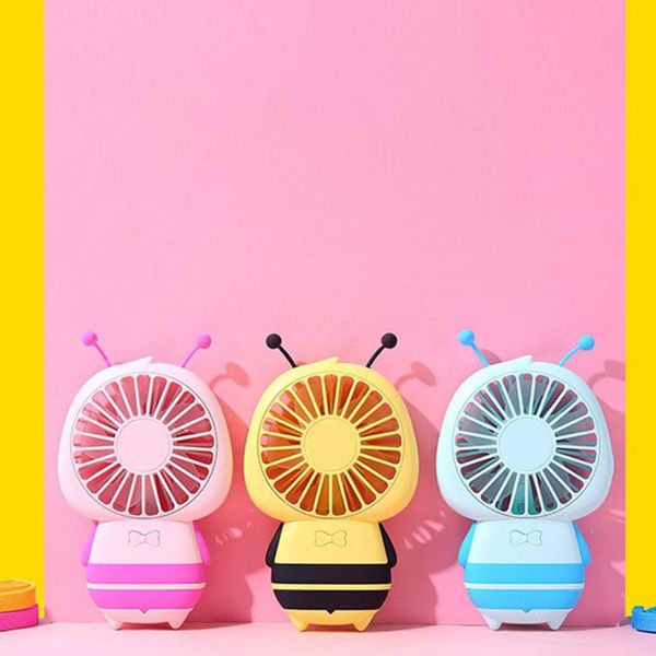 

electric fans 3 speed mini usb deskfan 2021 portable with led night light rechargeable cartoon handheld fan#g30