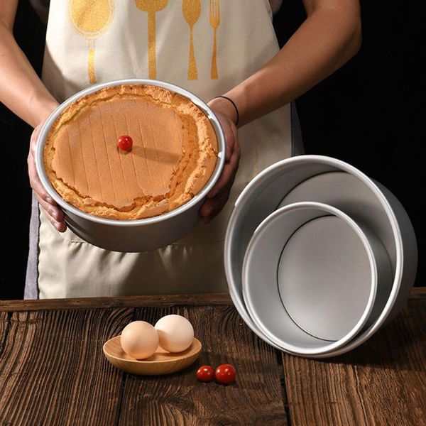 

baking & pastry tools msjo 4/6/8 inch pan aluminum alloy round chiffon cake anode live bottom mold bakeware for cakes