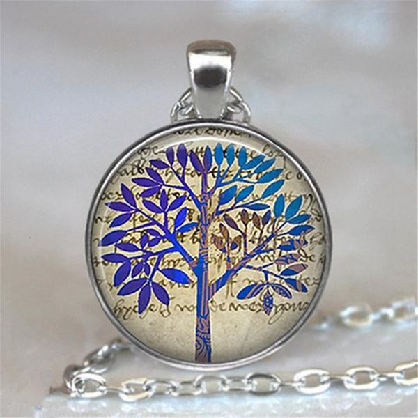 

chains fashion jewelry accessories tree of life cabochon glass pendant statement necklace sweater chain charm steampunk creative gifts, Silver