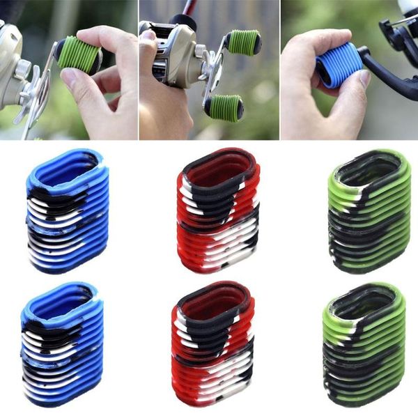 

6pcs elastic rubber fishing reel grip non-slip handle knob protection cover baitcasting reels