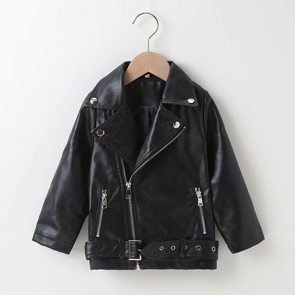 

spring and autumn girls' leather jacket, White