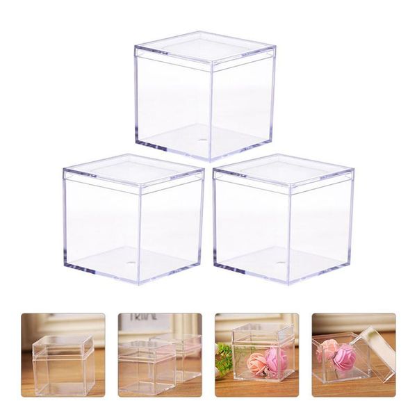 

4pcs transparent display storage case box packing acrylic gift wrap