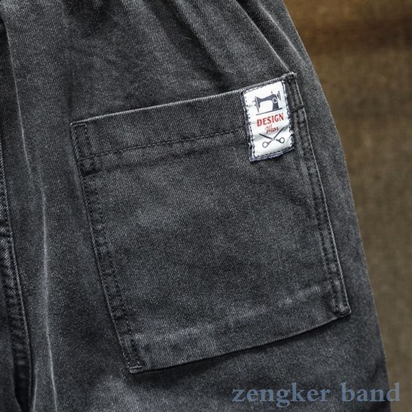 

spring casual trendy trousers pants men's wild large size loose harem mens jeans brand 7xl6xl5xl, Blue