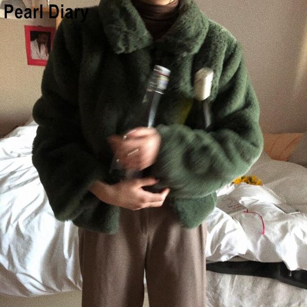 

women's jackets autumn vintage furry coat women korean fashion long sleeve turn down collar single breasted loose casual outerwear wint, Black;brown