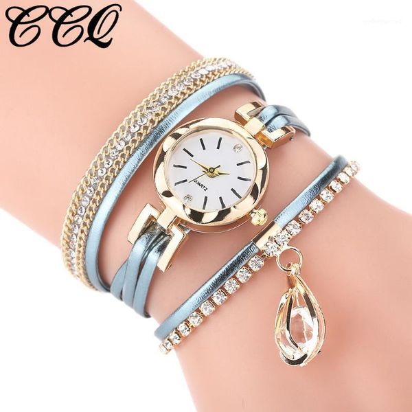 

women bracelet watch vintage water drop pendant dial analog quartz wrist watchs designer luxury montre wristwatches, Slivery;brown
