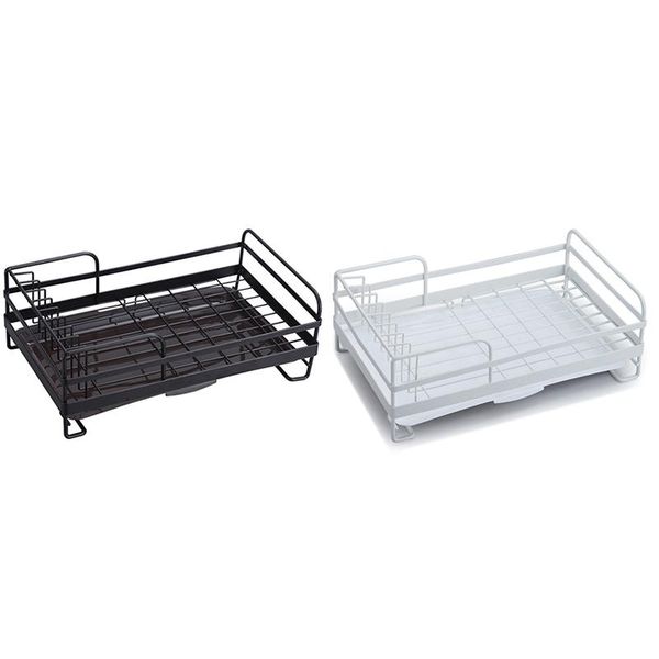 

-dish drying rack, sink side dish rack with drainboard cutlery utensil holder drainer wire for kitchen storage & organization