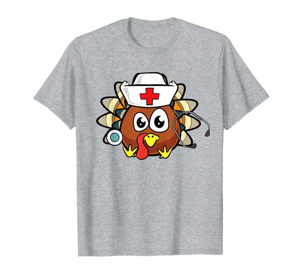 

thanksgiving turkey nurse funny rn lpn registered nurse gift t-shirt, White;black