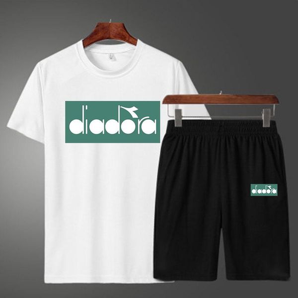 

men's tracksuits 2021 summer t-shirt and pants two-piece casual sports suit tide brand sportswear pure cotton fashion clothing, Gray