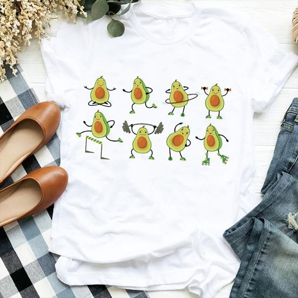 

and women lady cartoon mens avocado camisas mujer trend 90s style cute t tee female shirt clothes graphic, White;black