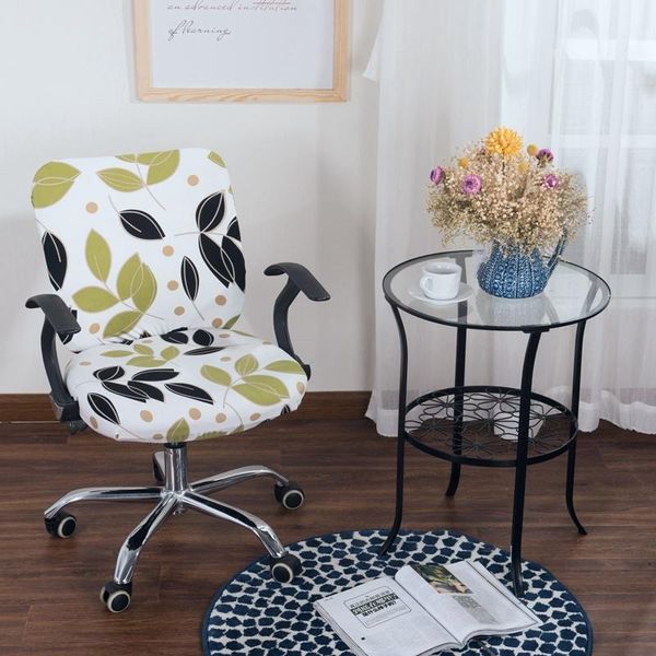 

chair covers thumbedding washable leaves stretch computer office split seat cover elastic anti-dust simple soft for armchair