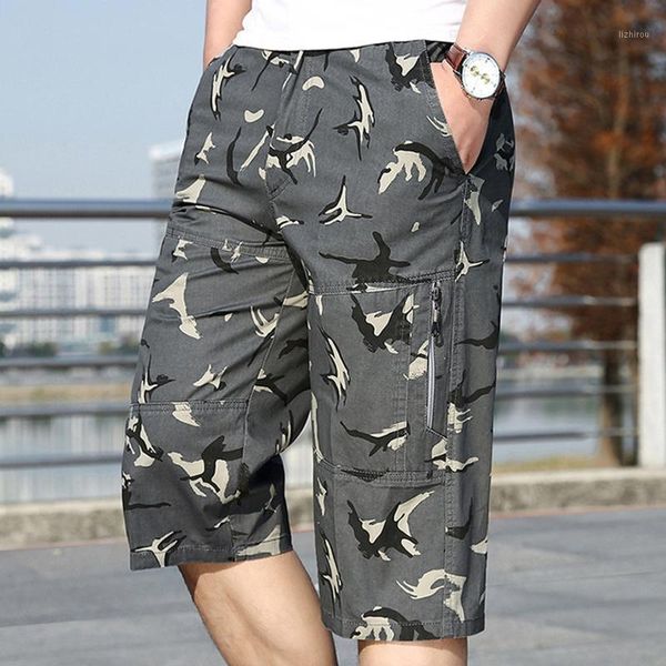 

fashionable men's elastic band five-point pants loose and comfortable printed beach outdoor shorts#g30 shorts, White;black